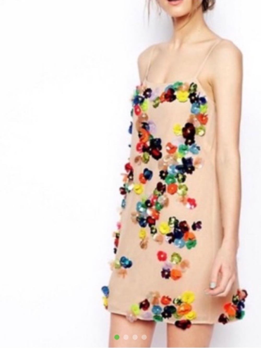 ASOS Multicolored Floral Embellished Mini Dress